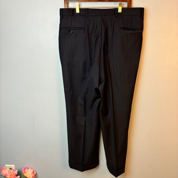 Evan Picone Pinstripe Worsted Wool 2 Piece Suit Blazer Coat Cuffed Pants 44S/W36 - Picture 6 of 16